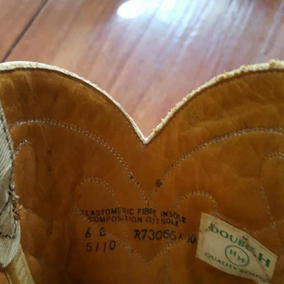 Vintage Double H Snakeskin Leather Boots - Picture 3 of 3