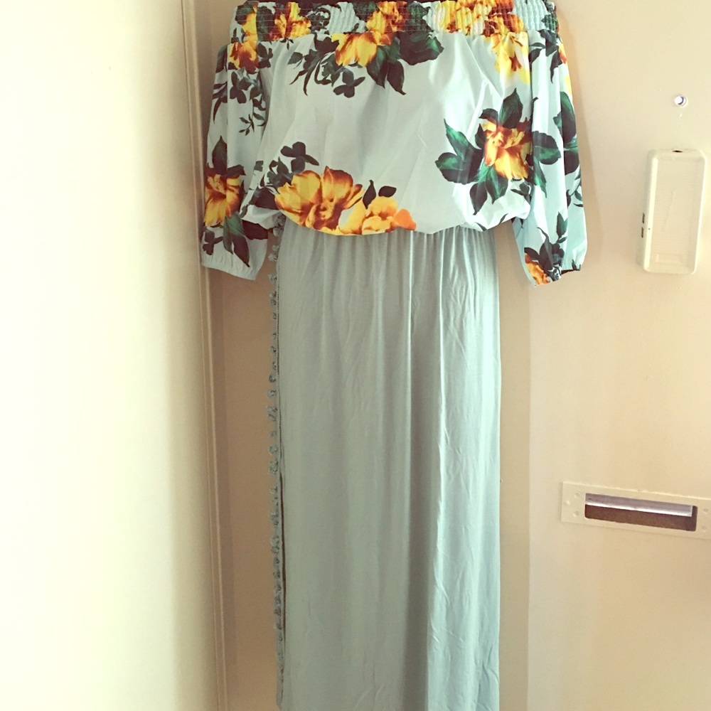Mint green maxi skirt