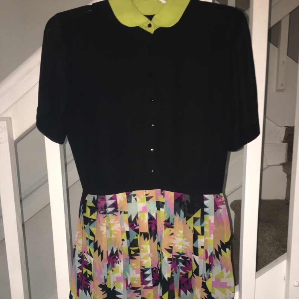 Walter Baker Sheer Top zig zag dress