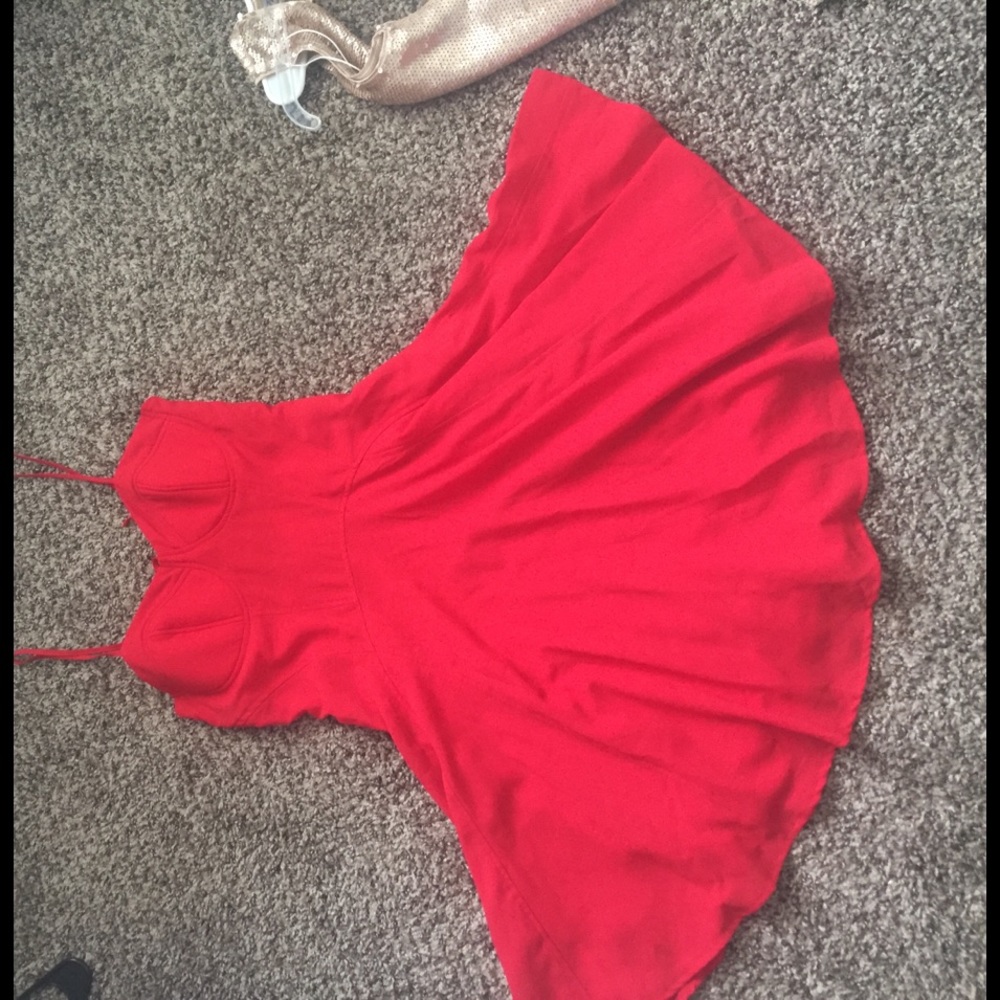 Red skater dress
