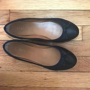 Black J Crew leather flats