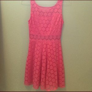 Macy's juniors pink cut-out dress