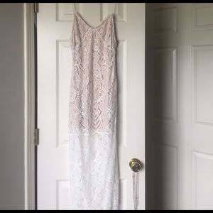 White lace maxi dress