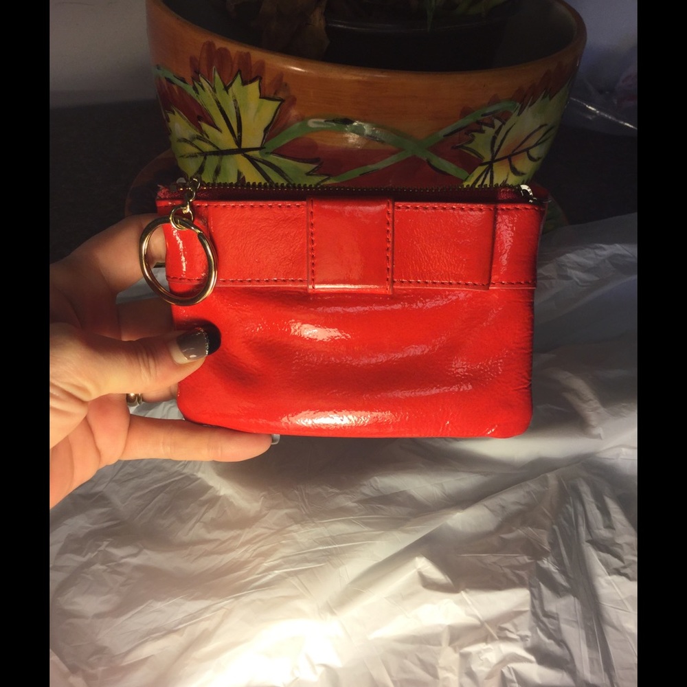 RED PATENT LEATHER COIN PURSE/ KEY Chain