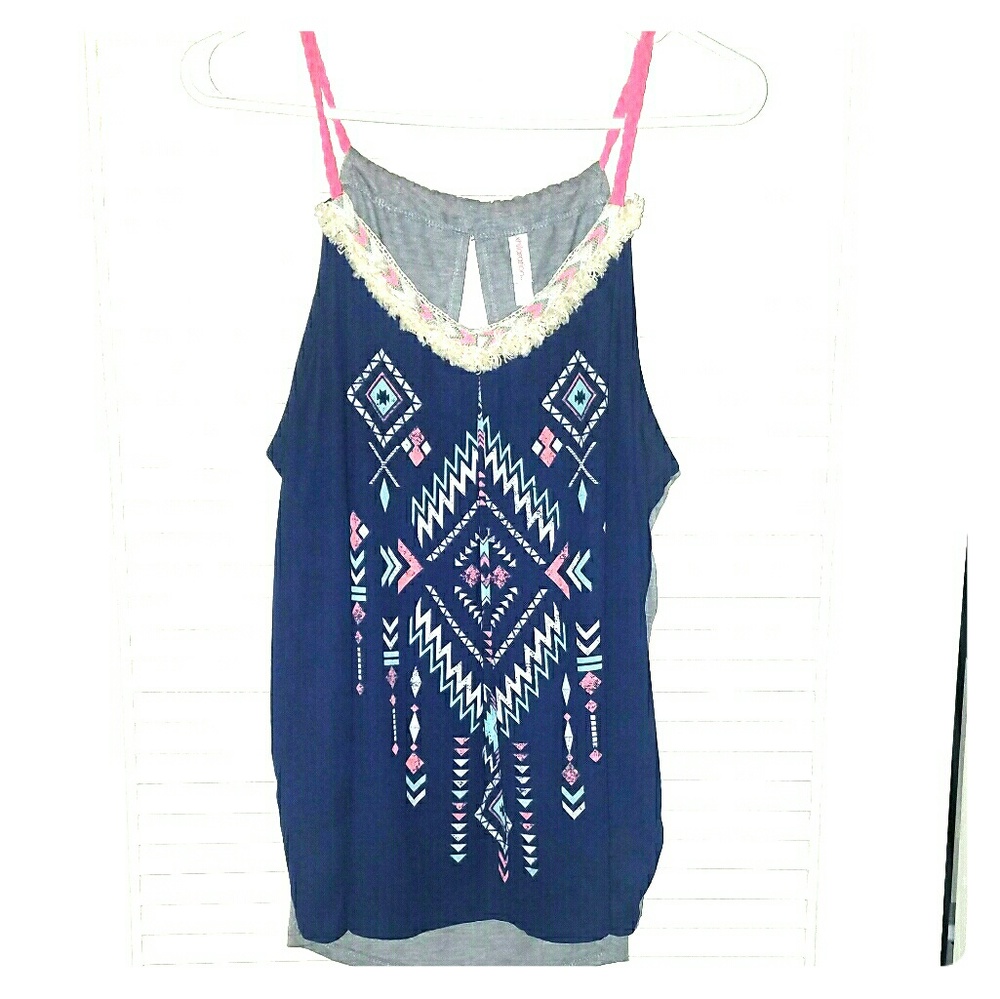 Xhilaration Native Inspired Fun Colorful Tank Sz L