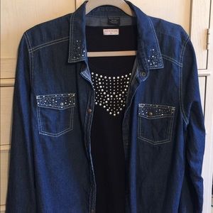 Studded Denim Shirt/Studded Tank