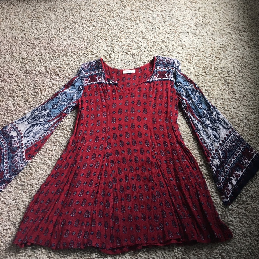 Red & Blue Boho Dress