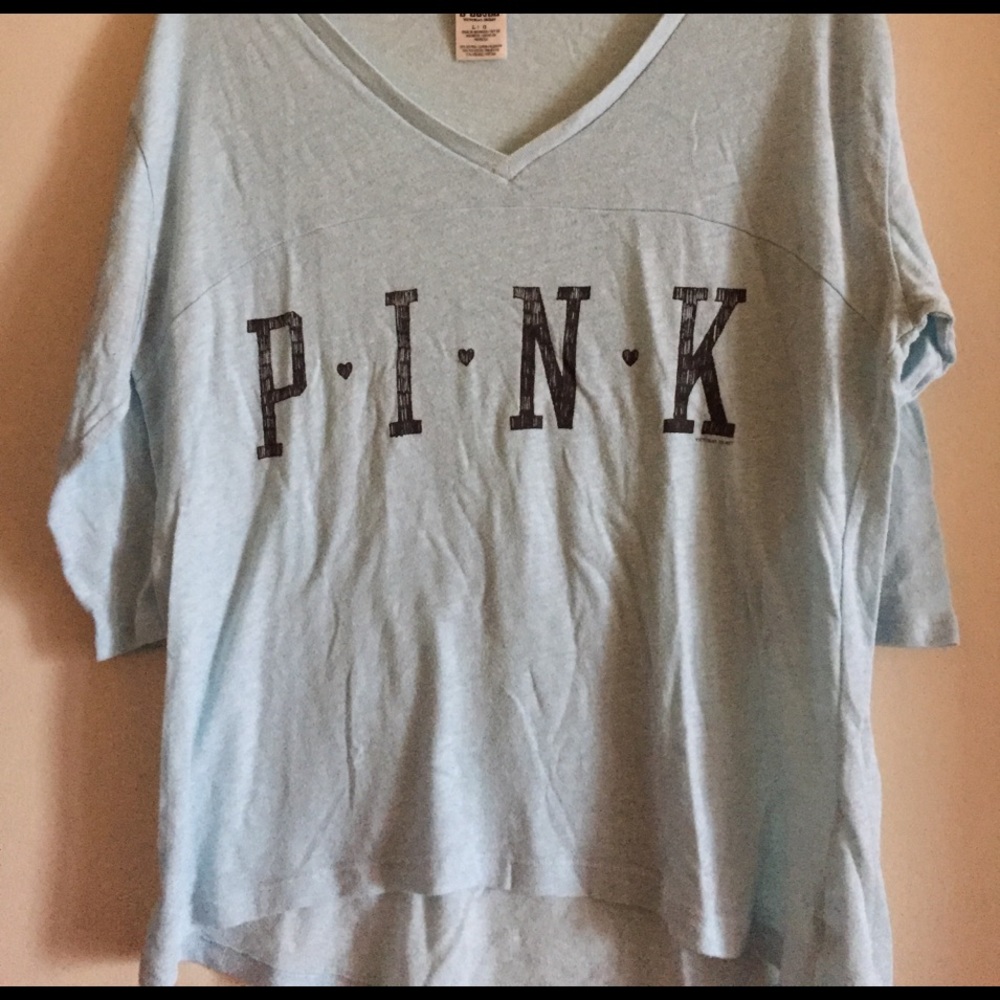 Blue PINK V-Neck Tee