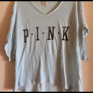 Blue PINK V-Neck Tee