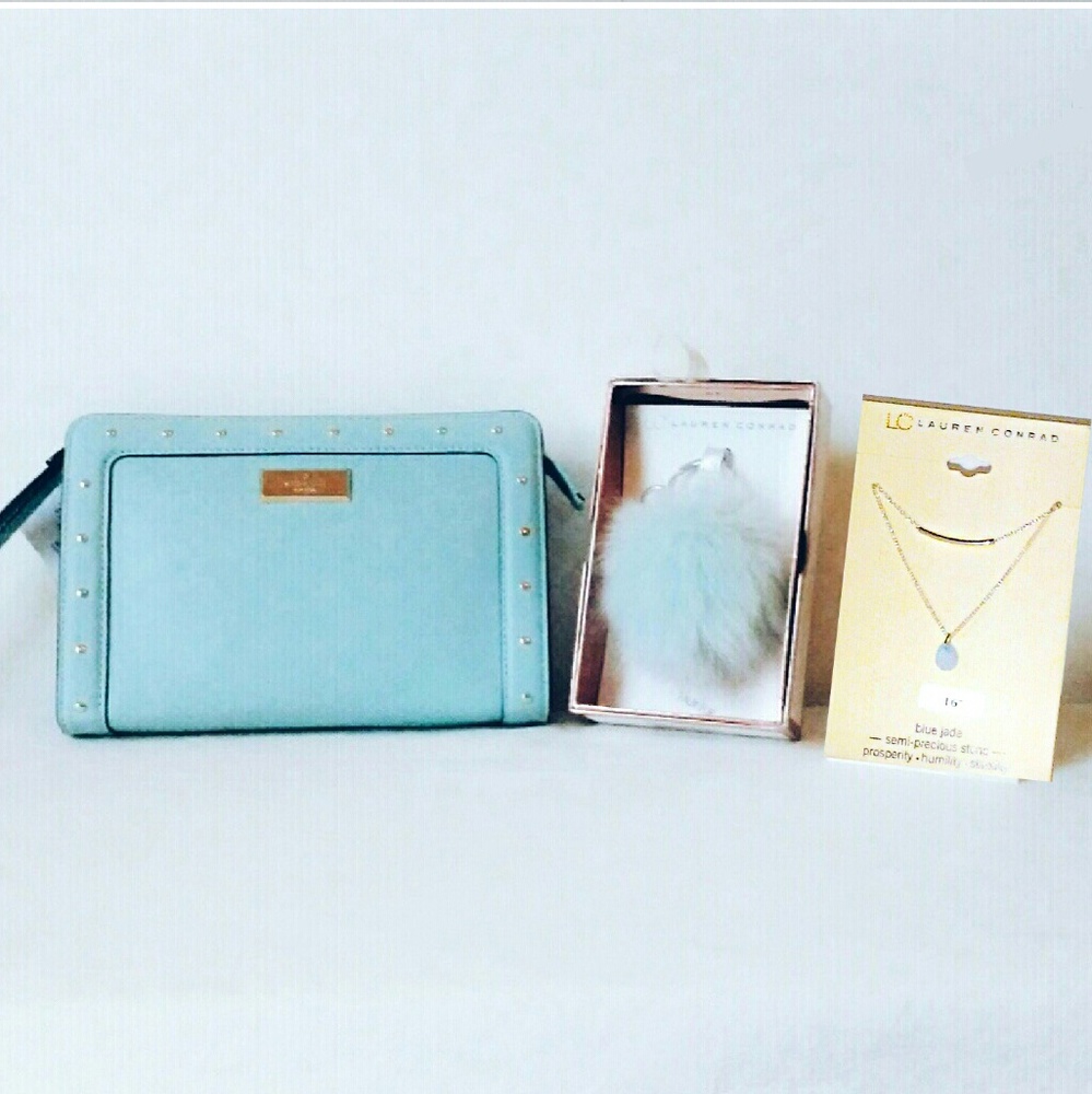 Gifts! Kate Spade Wristlet Baby Blue 3-Piece Set