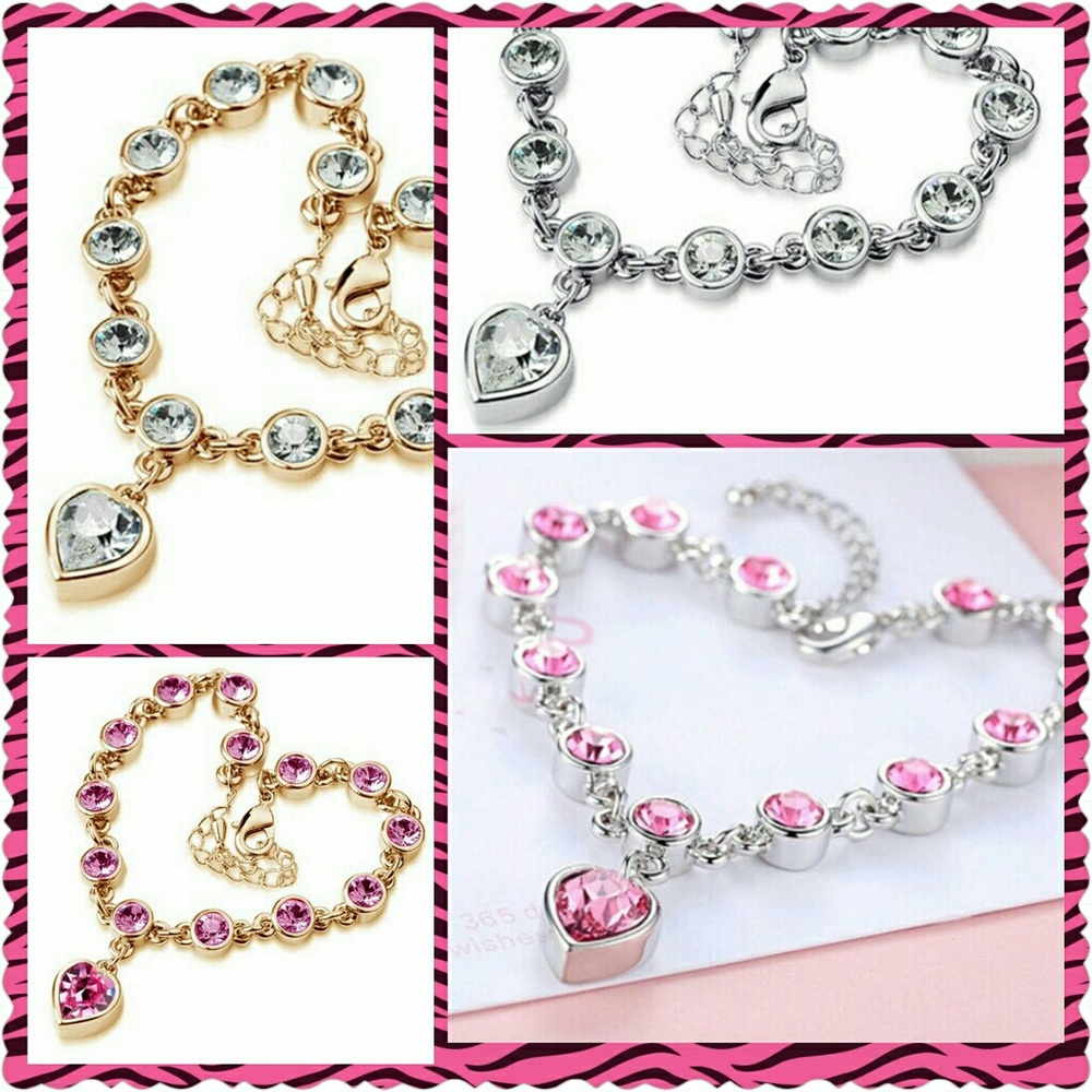 NWT Silver/Gold Swarovski Crystal Charm Bracelets