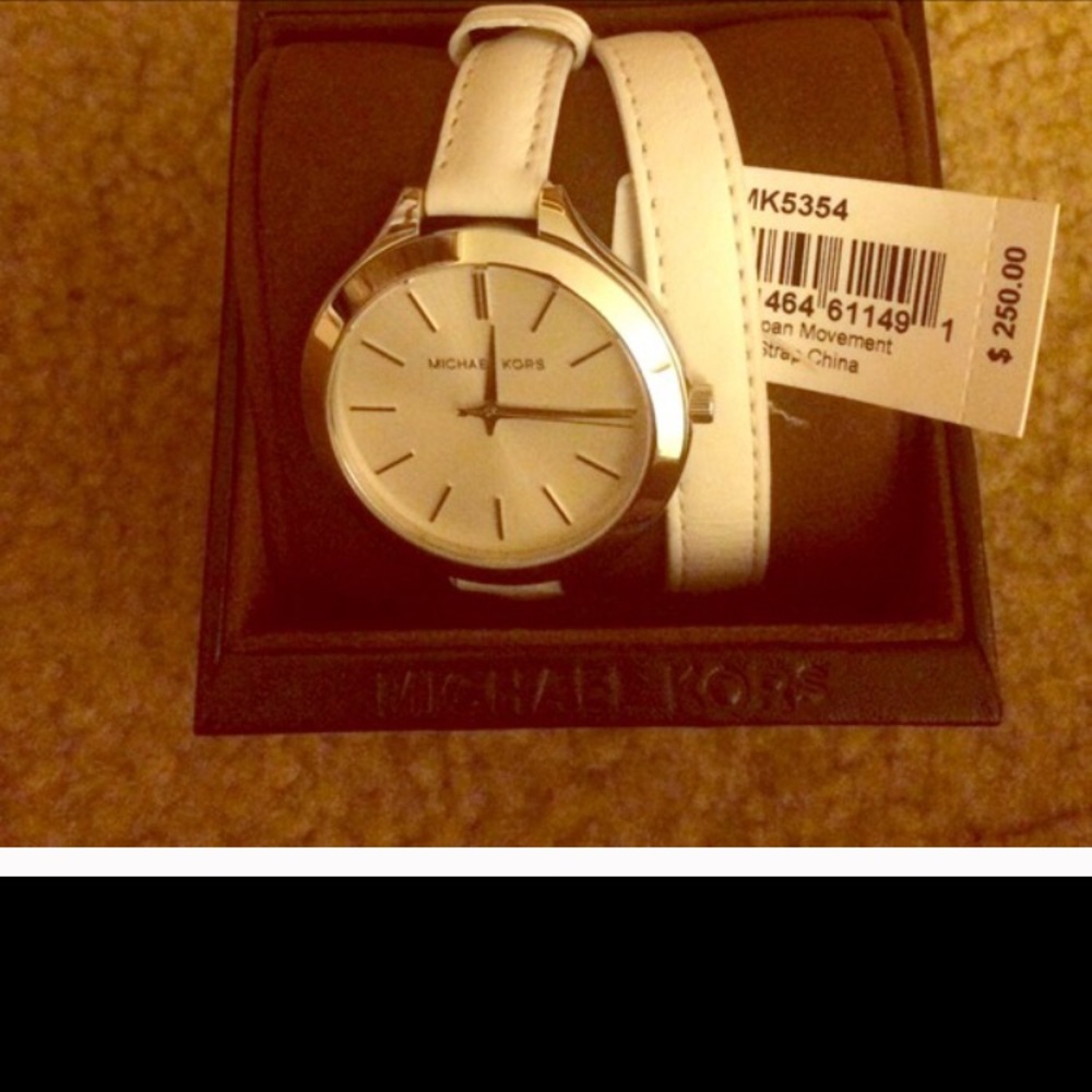 Michael Kors double strap white watch