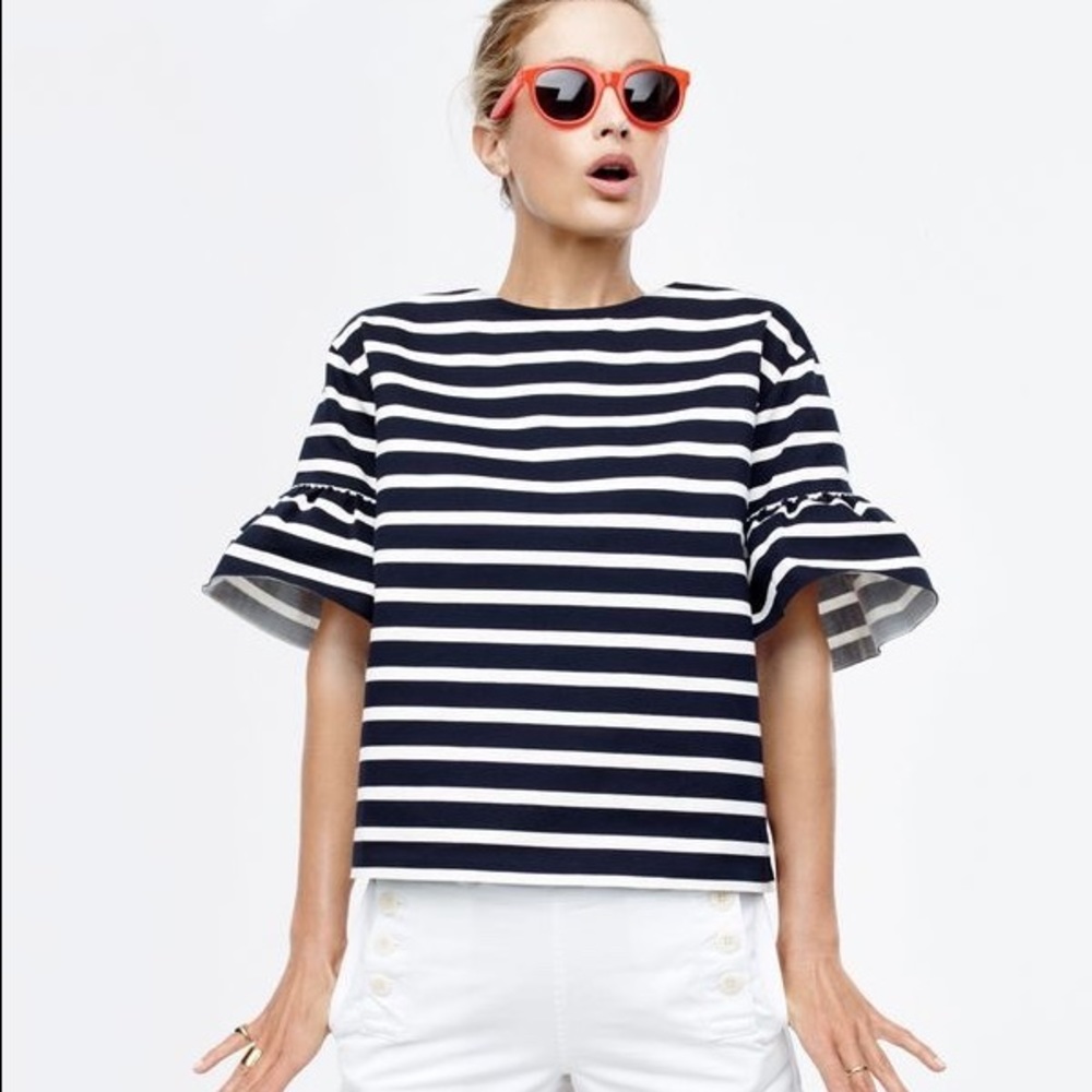 J. Crew Ruffle Sleeve Top