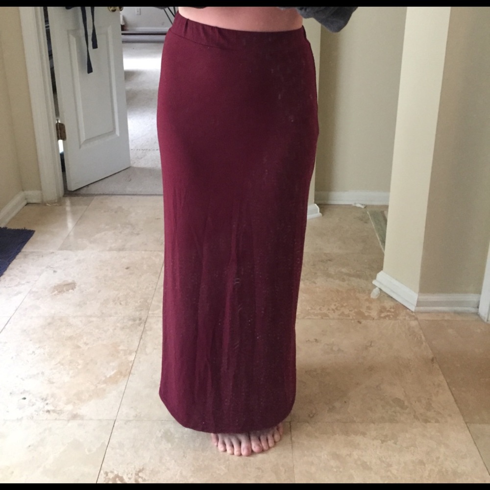 Maroon maxi skirt