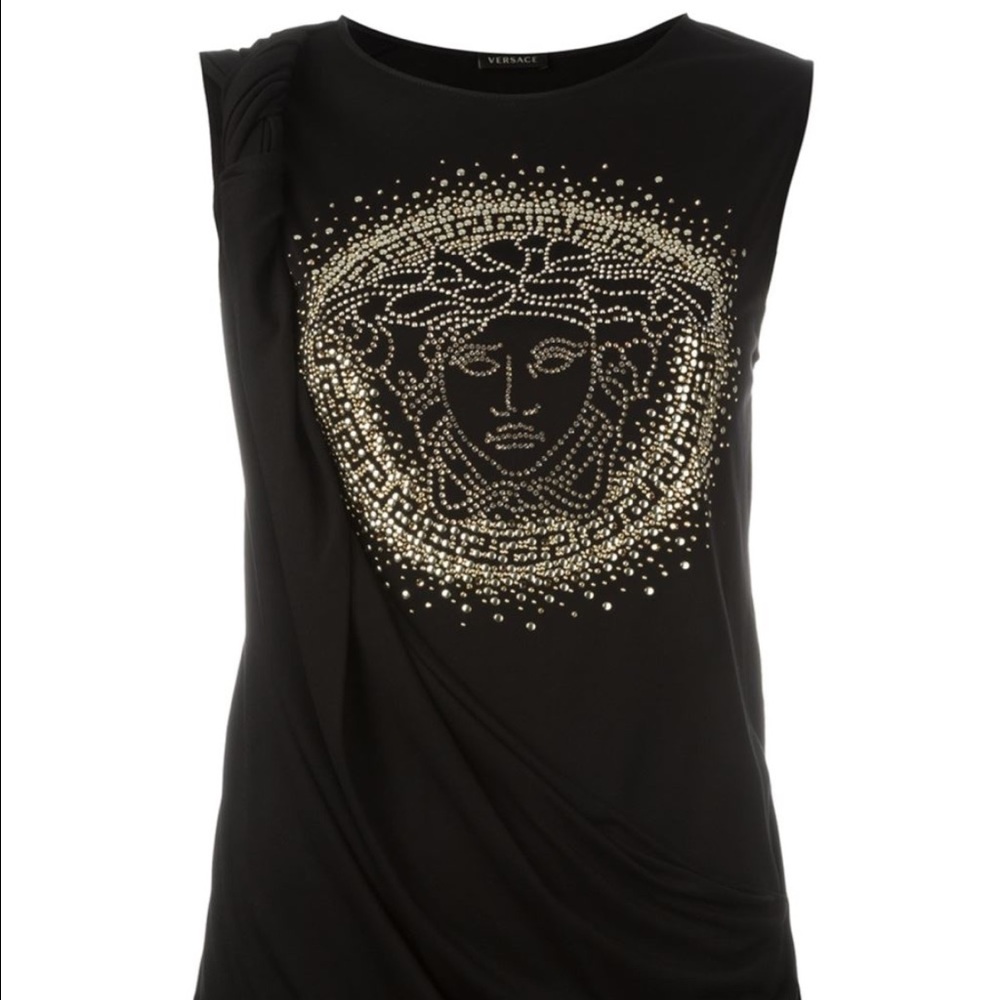 Versace Studded Medusa tank top