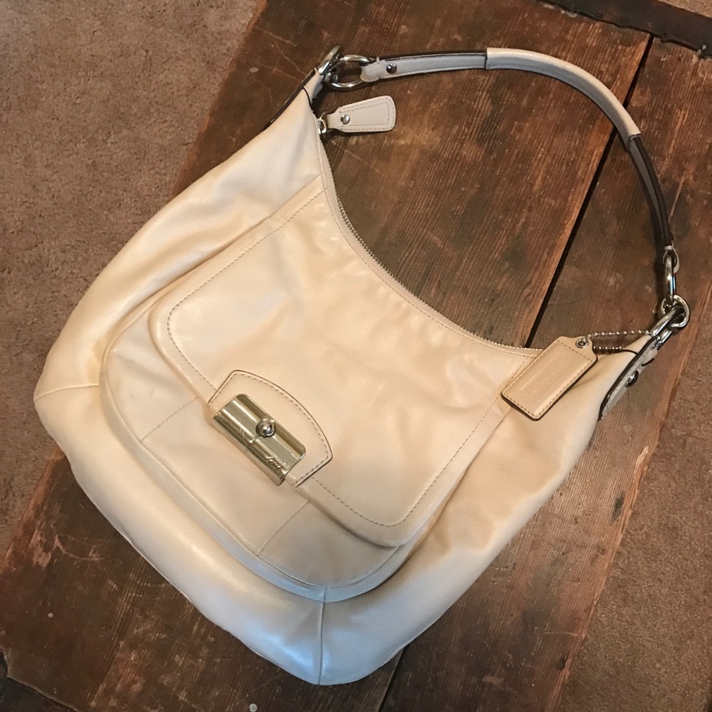 Cream Coach purse