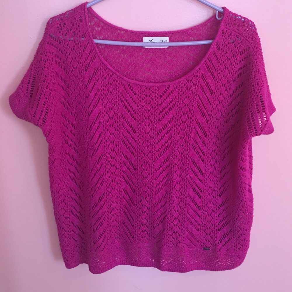 💐 Hollister knitted /woven short sleeve top 💐