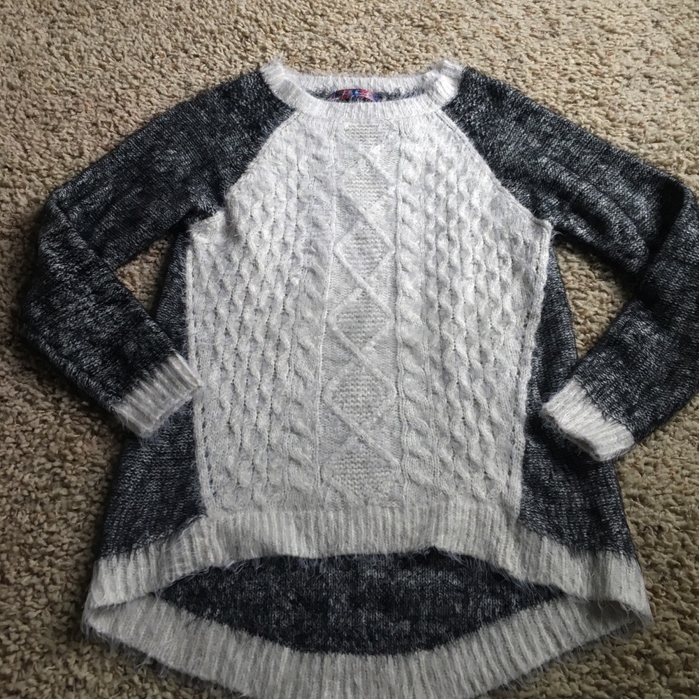 Fuzzy Cream & Black Sweater