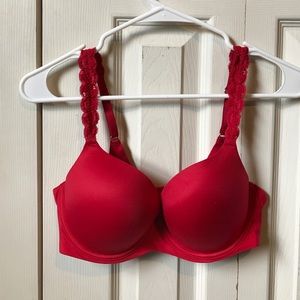 Red Slight Push-up Bra