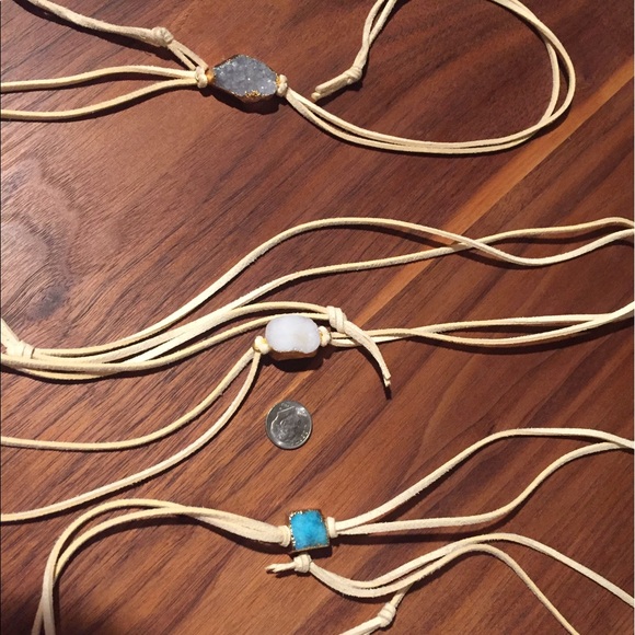 Leather Wrap Druzy Bracelet - Handmade - Picture 4 of 4