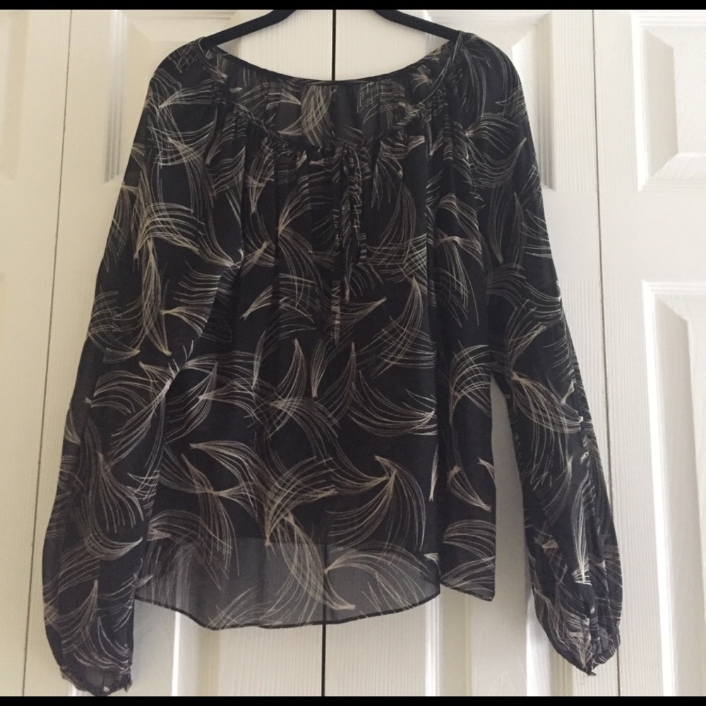 Sheer blouse: Black and Tan