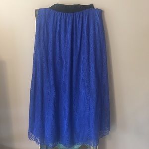 Lace Royal Blue boho maxi skirt!!