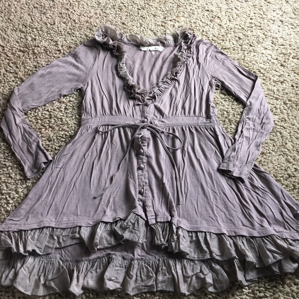 Ruffled Button Up Tunic