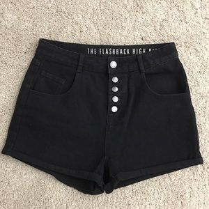 High waisted black shorts