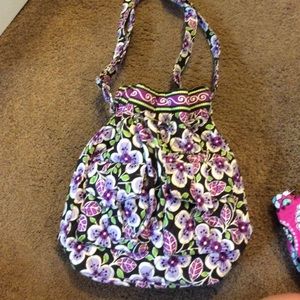 Purple drawstring tote bag vera bradley