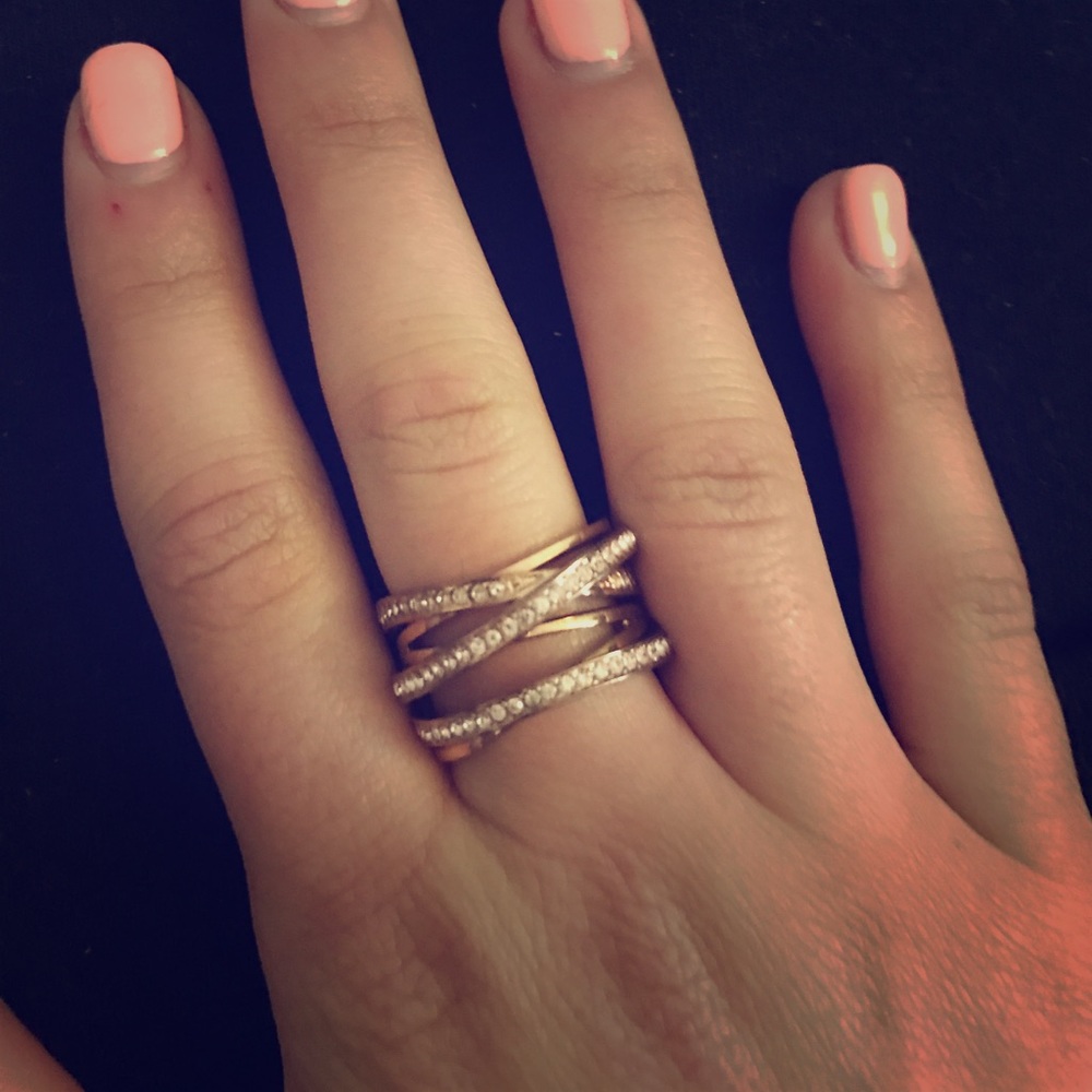 Michael Kors rose gold cross ring