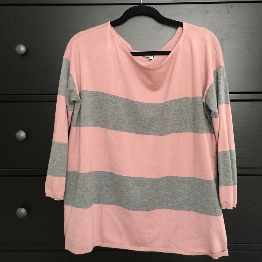 Joie wool & cashmere sweater in light pink & gray