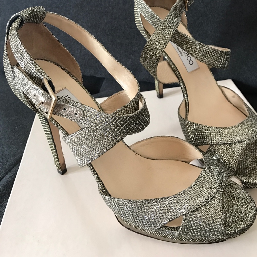 Jimmy Choo kuki lame glitter 40.5 pump platform
