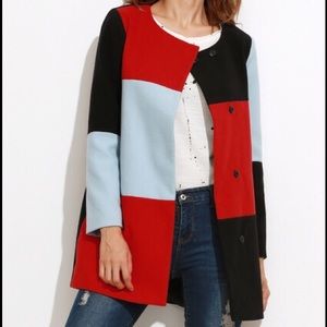 Super cute color blocks fun coat, small (4 or 6)