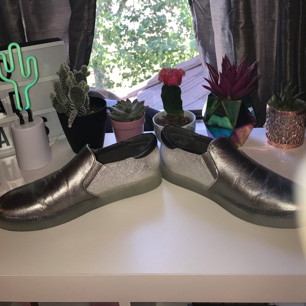 Sam Edelman silver slip on sneakers