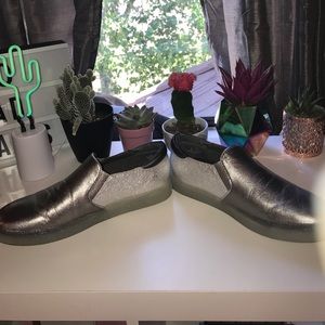 Sam Edelman silver slip on sneakers