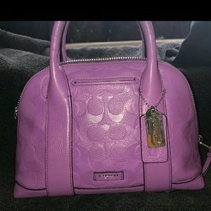 COACH PEYTON LEATHER EMBOSSED SATCHEL