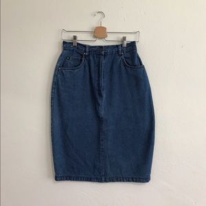 Vintage midi denim skirt