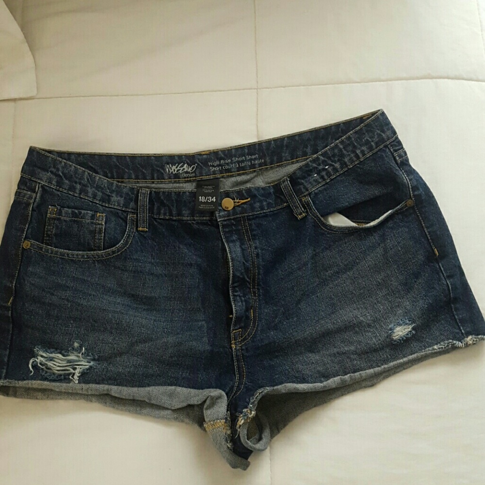 High rise jean shorts