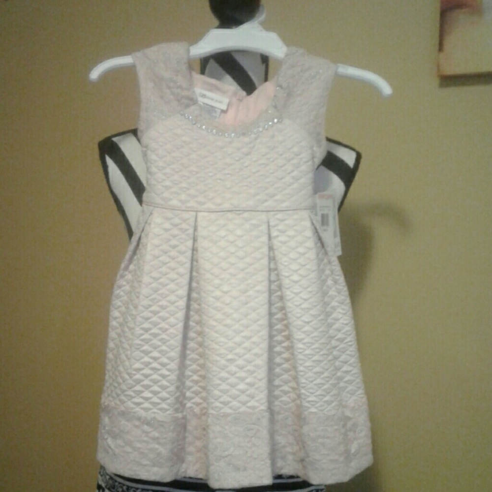 NWT Bonnie Jean quilted  lace trim dress sz2t
