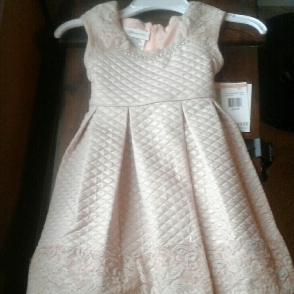 NWT Bonnie Jean quilted lace trim dress sz2t - Picture 2 of 7