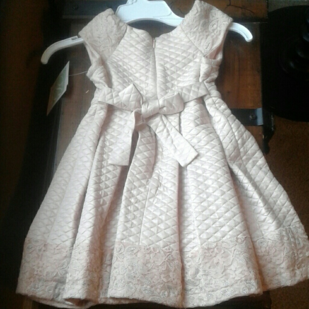 NWT Bonnie Jean quilted lace trim dress sz2t - Picture 3 of 7