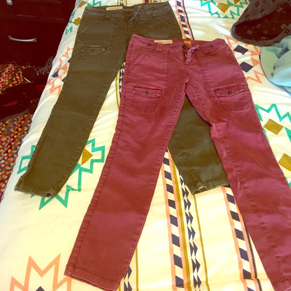 Anthropologie- cargo skinny pants 2 pair