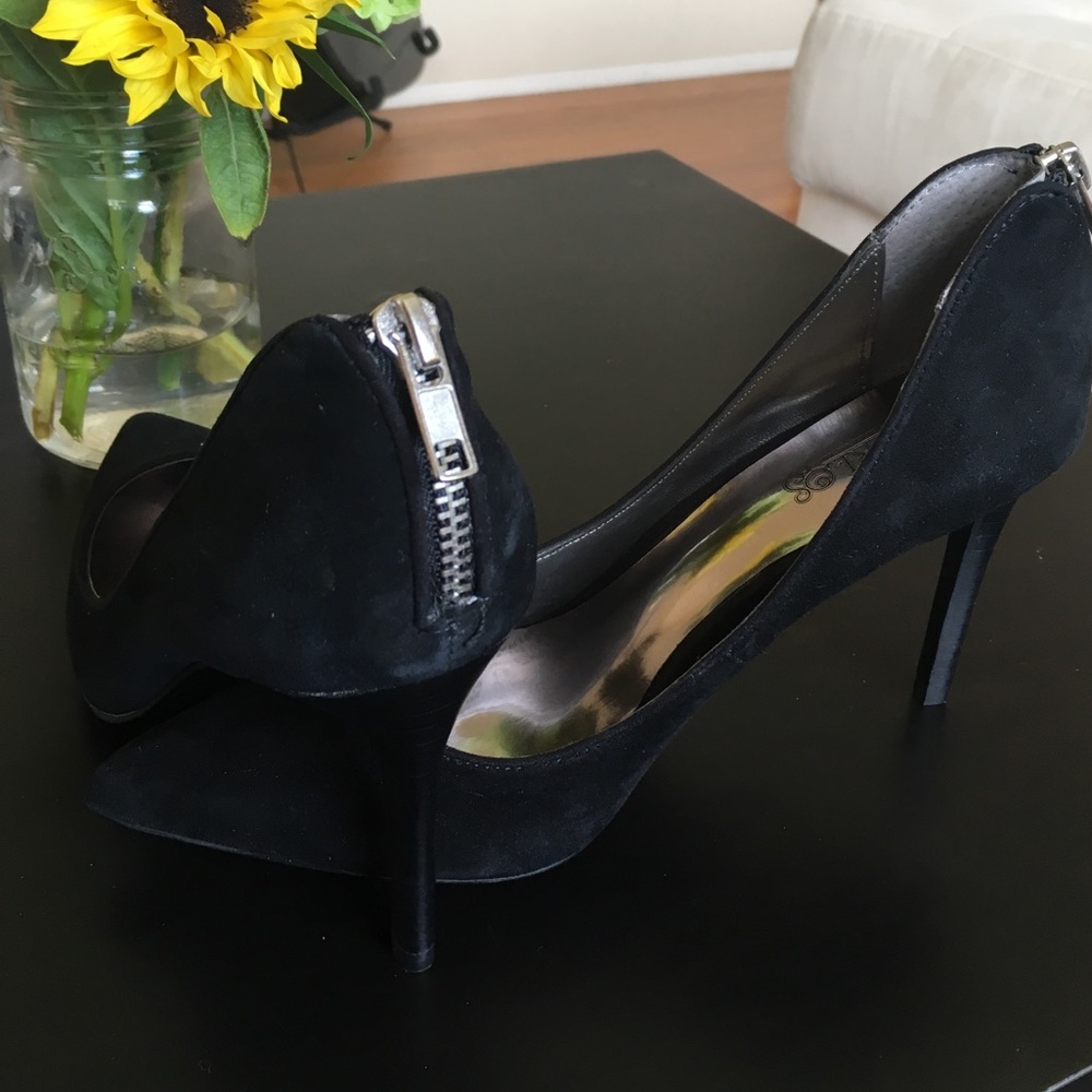 Carlos Santana black suede high heels