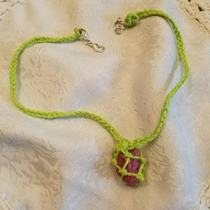 Clear quartz crystal necklace