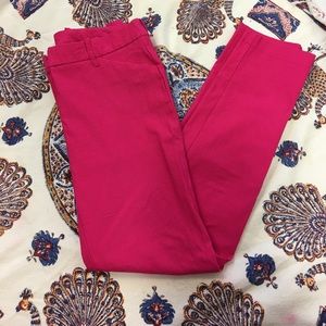 Hot Pink Skinny Crop Stretchy Dress Pants
