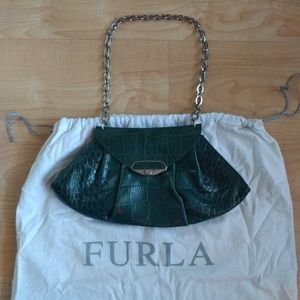 Furla hunter green mini bag