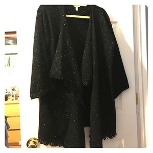 Oversize black Soft Joie cardigan w/white speckles