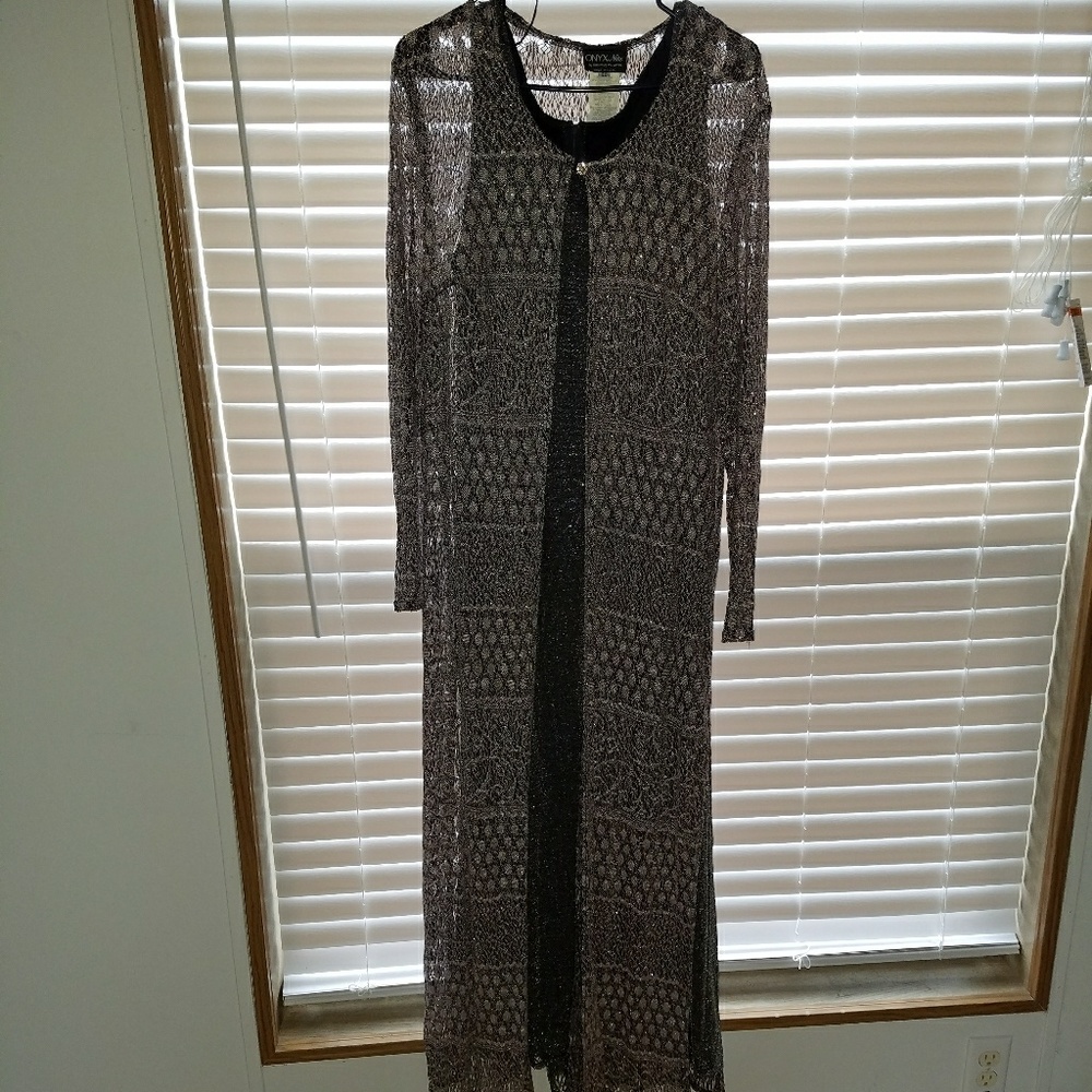 Onyx Nite by Wendye Chaitin silver maxi w/duster