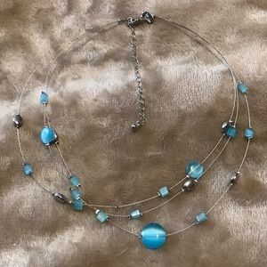 NWOT Layered Necklace with Blue Stones