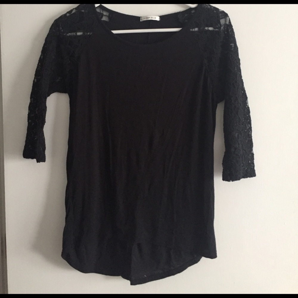 Black lace sleeved shirt
